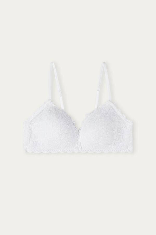 White Intimissimi Tiziana Triangle Lace Women Bra | 2457GDQOX