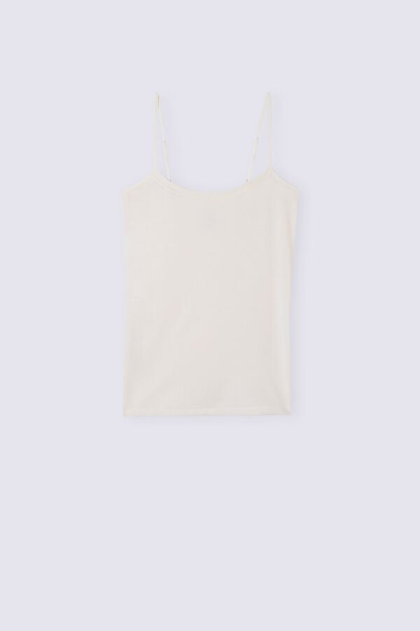 White Intimissimi Wool Cotton Camisole Women Tank Top | 3829BLHGX